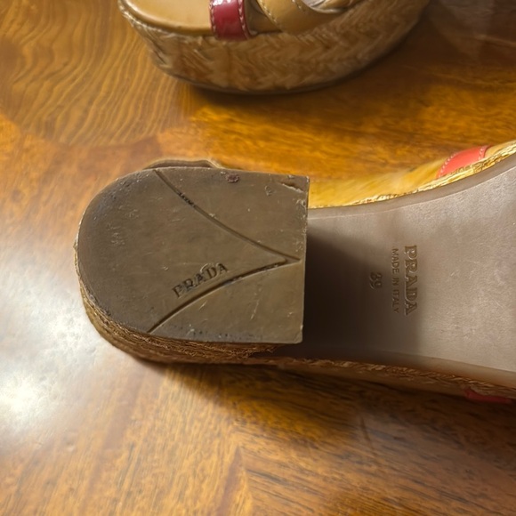 Prada Red and Orange Sandals with Braided Detail - Picture 3 of 4